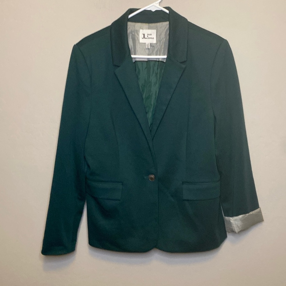 JULES & LEOPOLD Hunter Green Pique Knit Blazer size Large